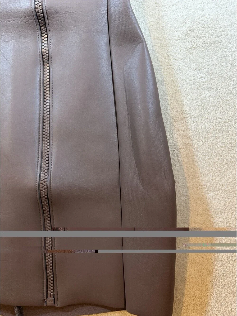 SKIMS XXS NWT Rubberized Scuba Swim Mock Neck Dress Cocoa Brown Zip Front